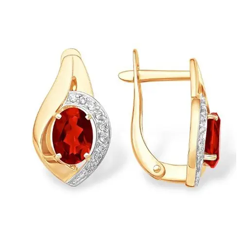 Серьги с английским замком из комбинированного золота