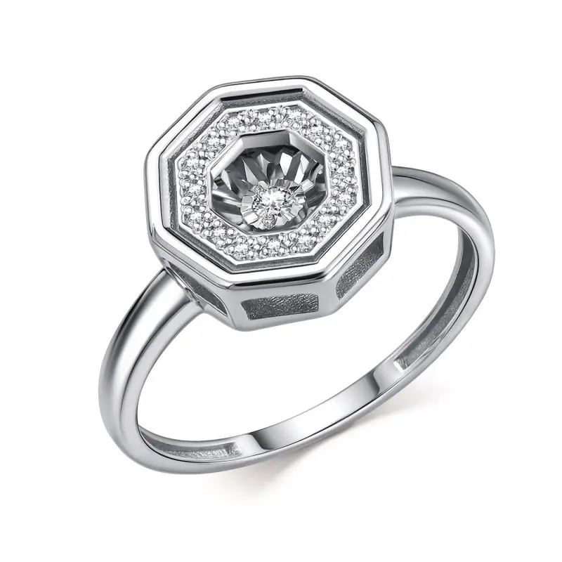 Кольцо декоративное из белого золота