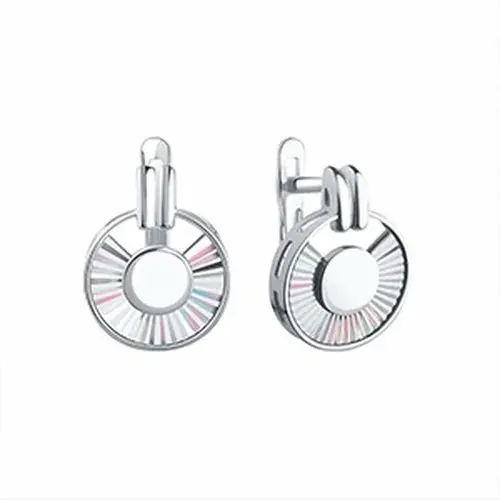 Серьги с английским замком из белого золота