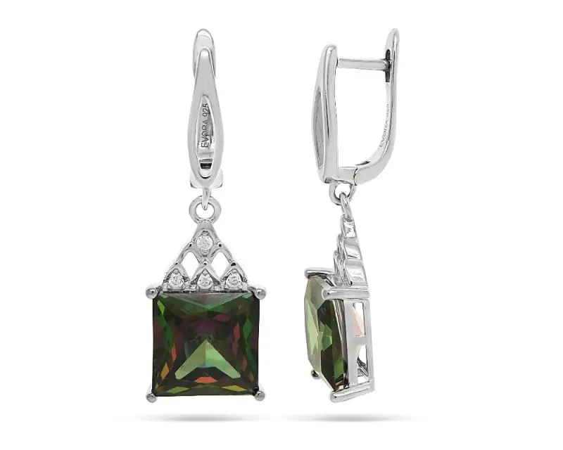 Серьги подвесные из серебра