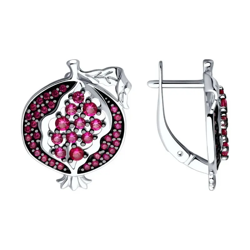 Серьги с английским замком из серебра