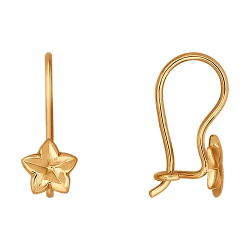 Серьги детские из красного золота