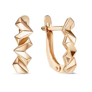 Серьги с английским замком из красного золота