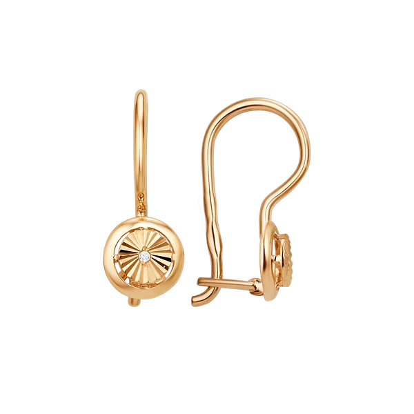 Серьги детские из красного золота