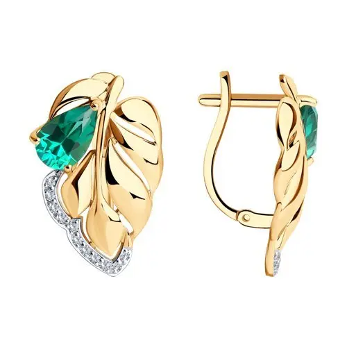 Серьги с английским замком из красного золота