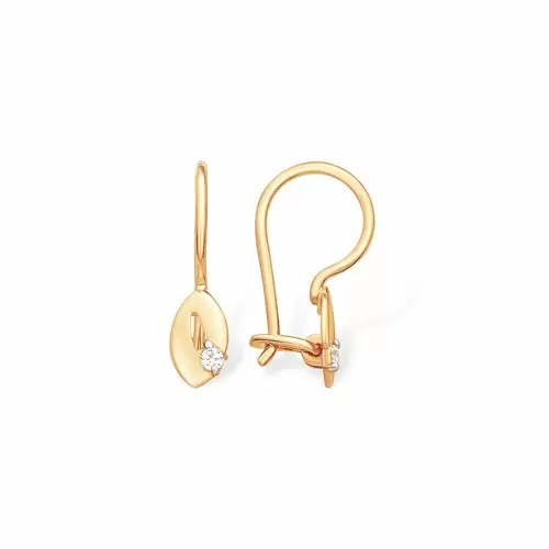 Серьги детские из красного золота