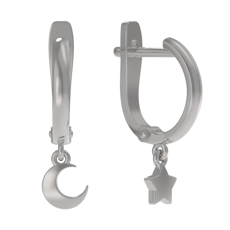 Серьги подвесные из серебра