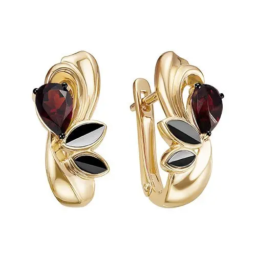 Серьги с английским замком из красного золота