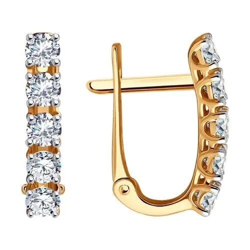 Серьги с английским замком из красного золота