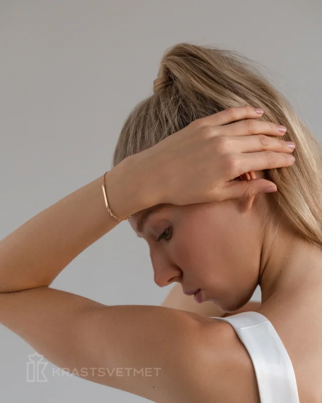 Браслет цепочный из красного золота