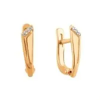 Серьги с английским замком из красного золота