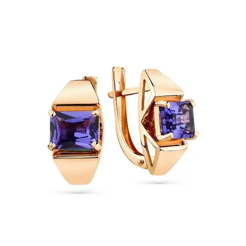 Серьги с английским замком из красного золота