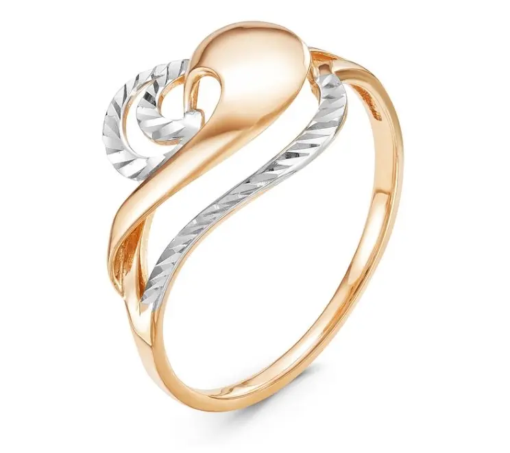 Кольцо декоративное из комбинированного золота