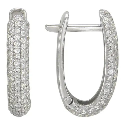 Серьги с английским замком из белого золота