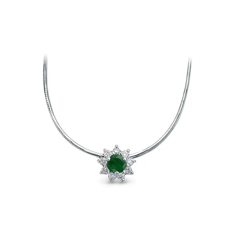 Цепь колье из белого золота