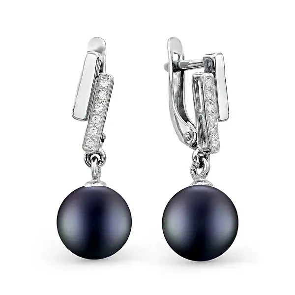 Серьги подвесные из серебра