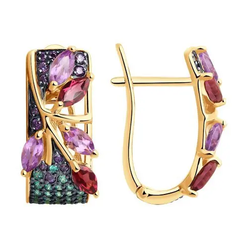 Серьги с английским замком из красного золота