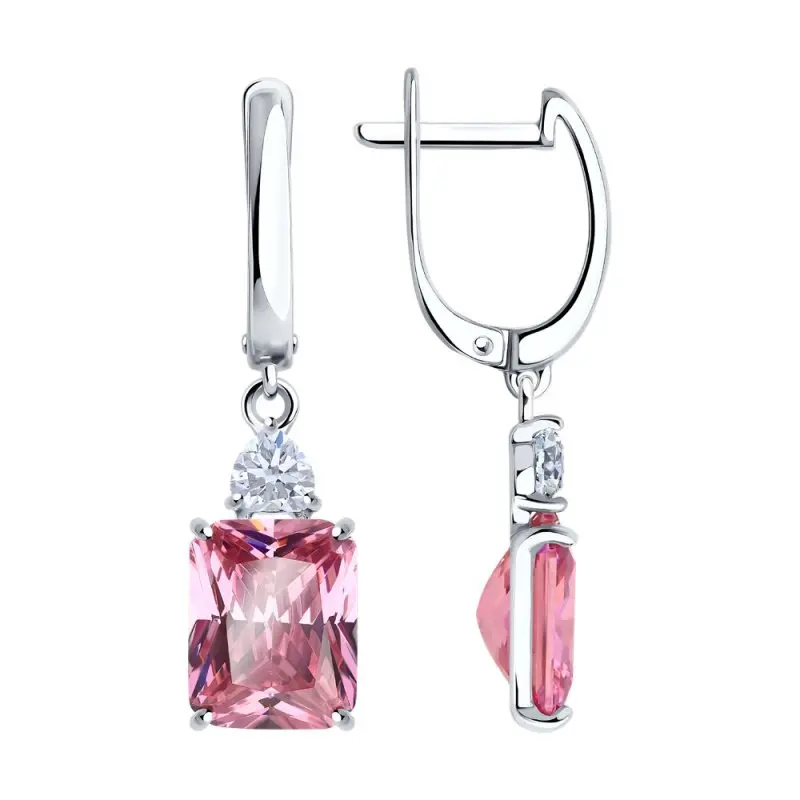 Серьги подвесные из серебра