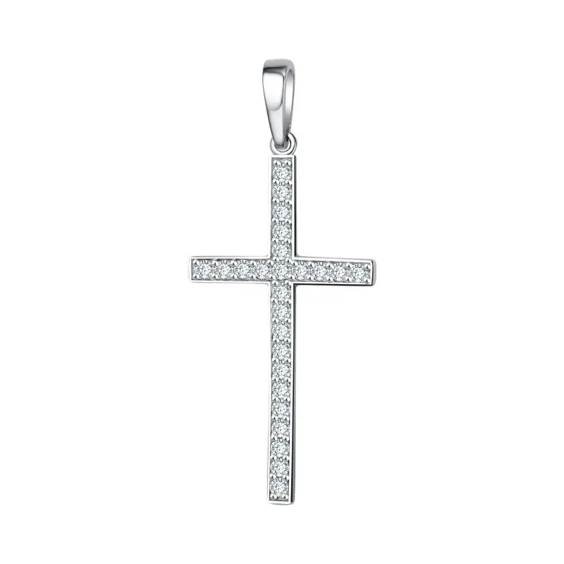 Подвеска декоративный крест из серебра