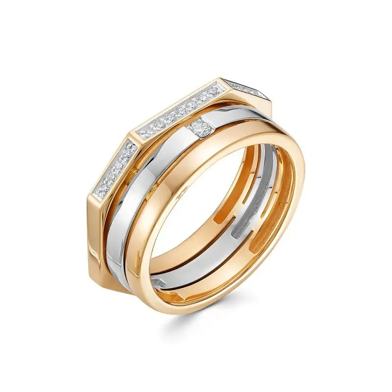 Кольцо декоративное из комбинированного золота