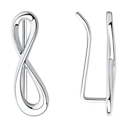 Серьги зажимы из серебра