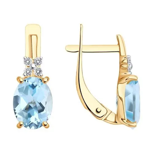 Серьги с английским замком из красного золота