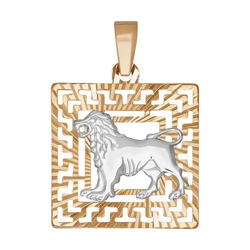 Подвеска знак зодиака из комбинированного золота