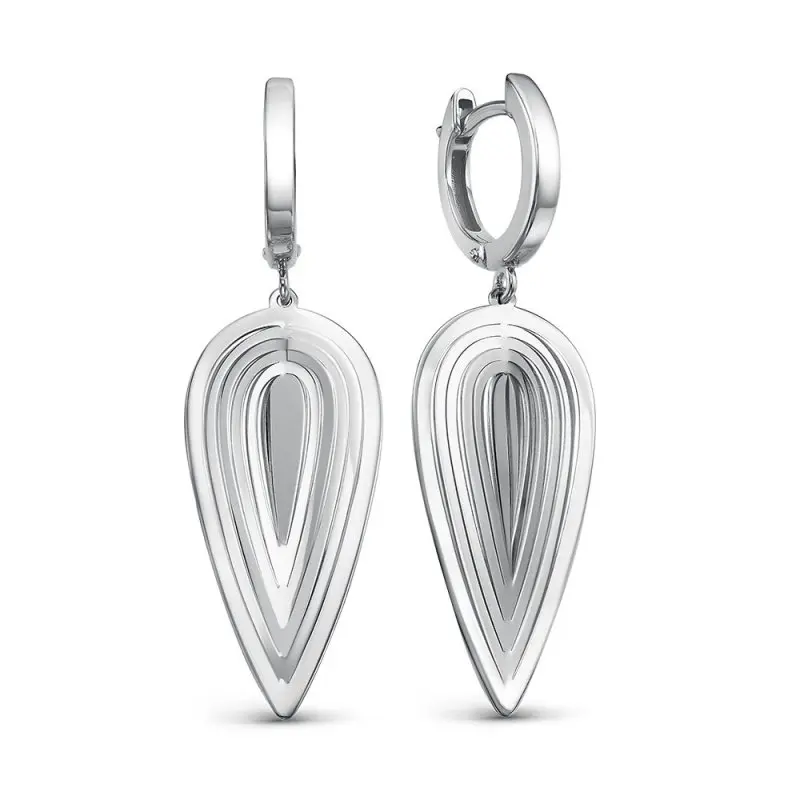 Серьги подвесные из серебра