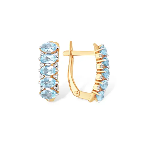 Серьги с английским замком из красного золота