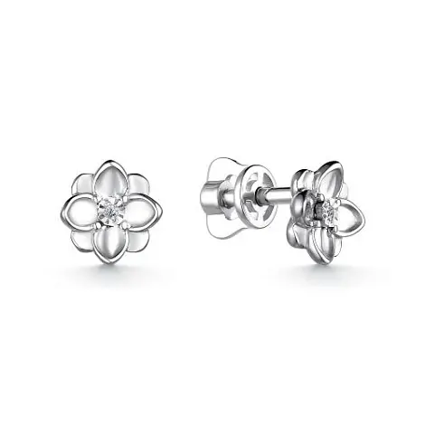 Серьги пуссеты из серебра