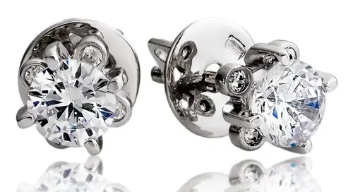 Серьги пуссеты из серебра