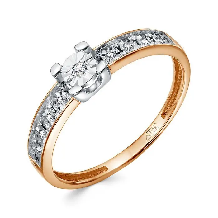 Кольцо декоративное из комбинированного золота