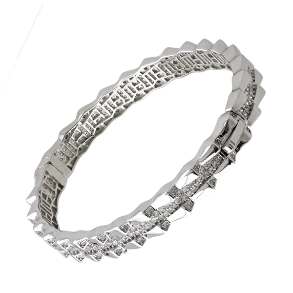 Браслет жесткий из серебра