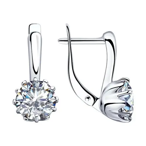 Серьги с английским замком из серебра