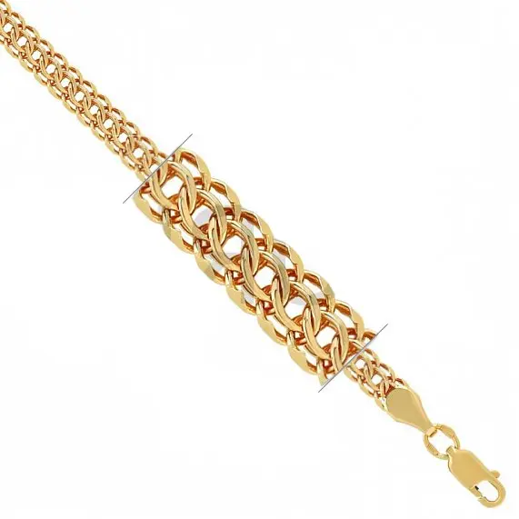 Браслет цепочный из красного золота вид 1