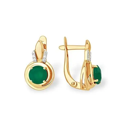 Серьги с английским замком из красного золота