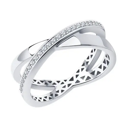 Кольцо декоративное из белого золота