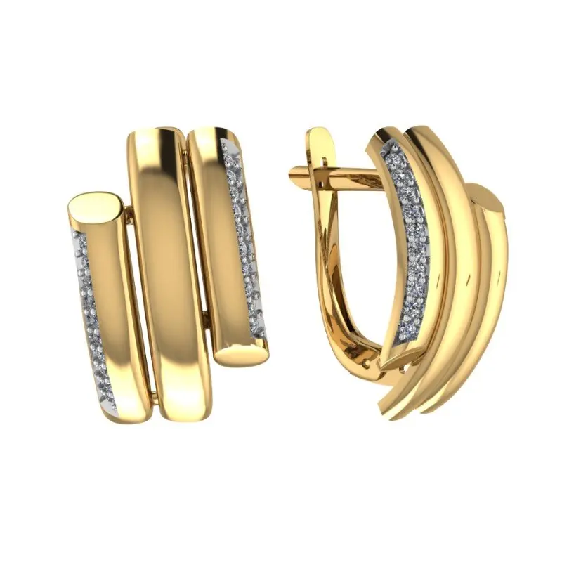 Серьги с английским замком из красного золота