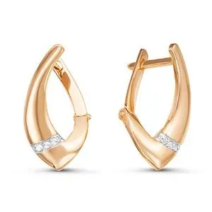 Серьги с английским замком из красного золота