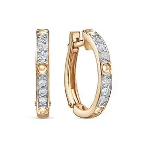 Серьги с английским замком из красного золота