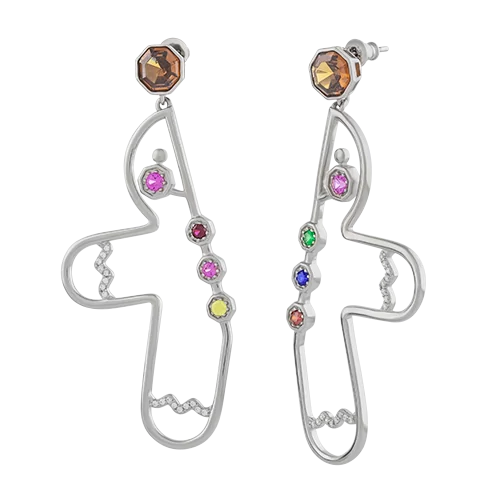 Серьги подвесные из серебра