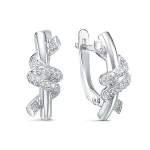 Серьги с английским замком из серебра