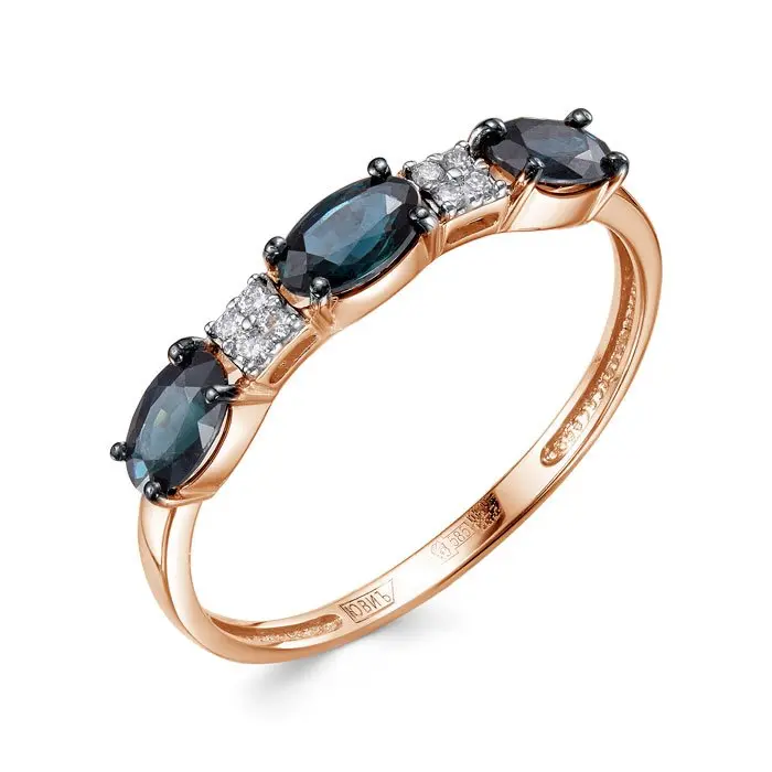 Кольцо декоративное из комбинированного золота