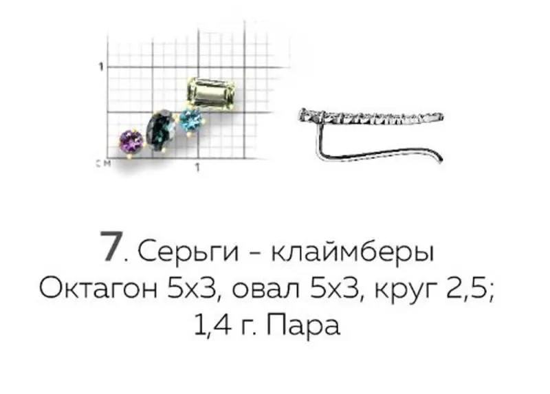 Серьги зажимы из красного золота