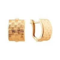 Серьги с английским замком из красного золота