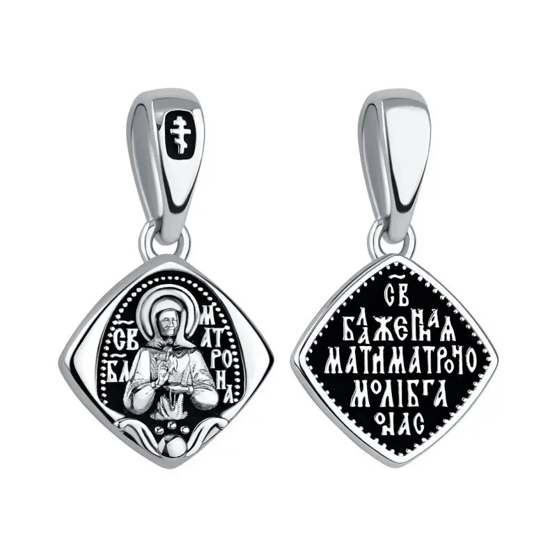 Подвеска икона из черного серебра