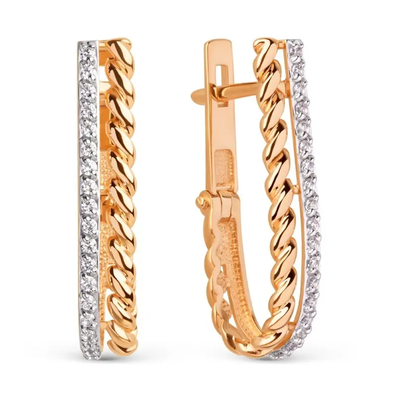 Серьги с английским замком из белого золота