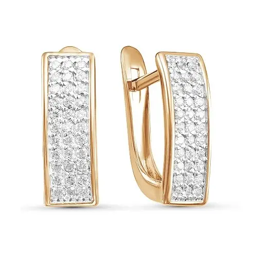 Серьги с английским замком из красного золота