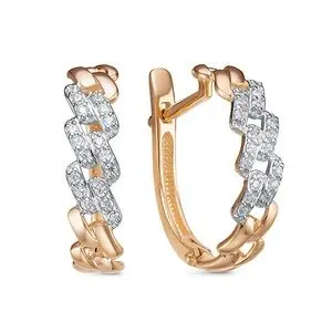 Серьги с английским замком из красного золота