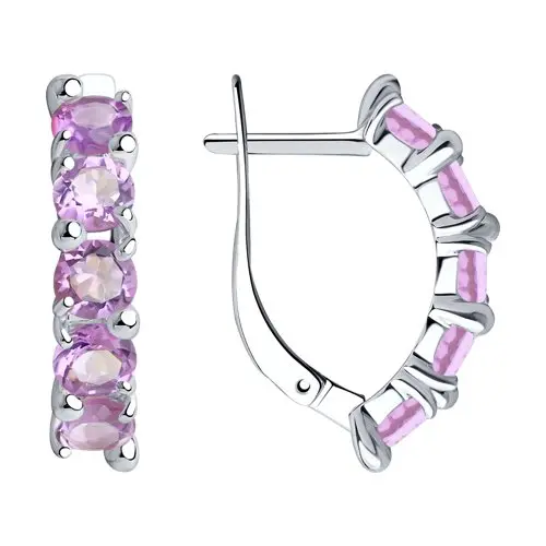 Серьги с английским замком из серебра